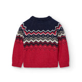 Warmer roter Baumwollpullover für Neugeborene BOBOLI 717241