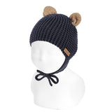 Babymütze mit geprägtem Strick und Ohrringen CONDOR 55052