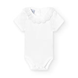 Body Mezza Manica In Cotone Collo Volant Neonata BABIDU 1198