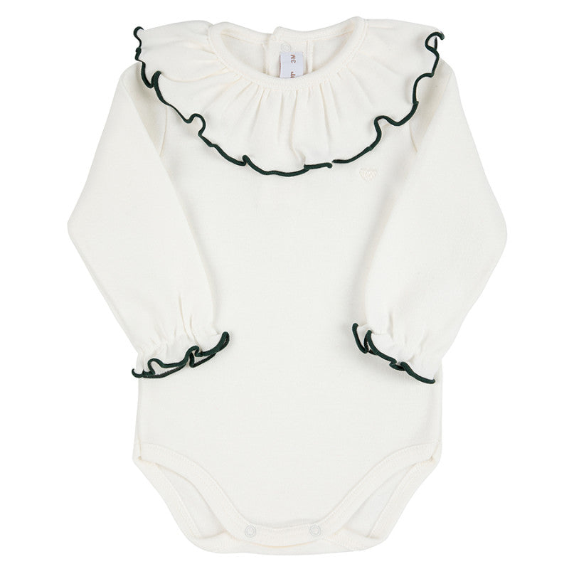 Body In Caldo Cotone Con Collo Rouche Neonata CONDOR 54448