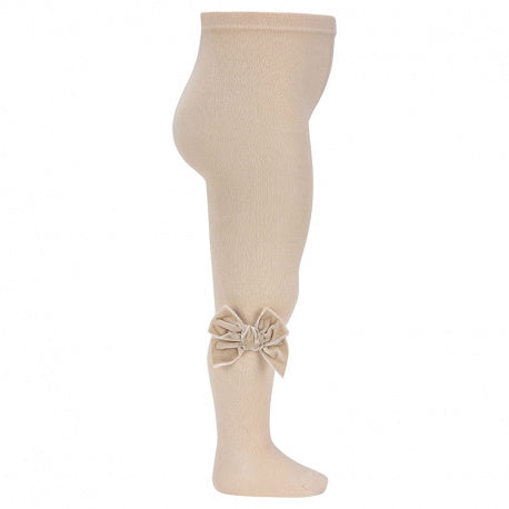 Calzamaglia a Maglia Rasata con Fiocco Velluto Caldo Cotone Neonata CONDOR 2489