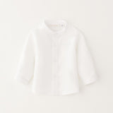 Camicia Manica Lunga Coreana In Misto Lino Neonata SARABANDA G603