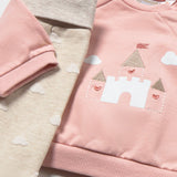 Tutina Spezzata in Caldo Cotone Neonata Rosa/Beige Mayoral 2514
