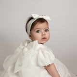 Abito Svasato Mezza Manica In Organza E Strass Neonata PETIT 2016046