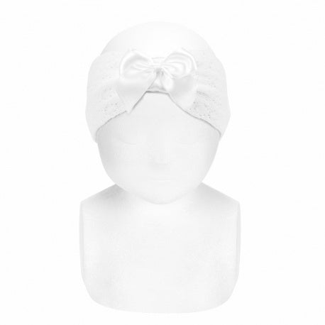 Fascia Per Capelli Traforata Con Fiocco In Raso Neonata CONDOR 50056