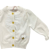 Cardigan In Filo Di Cotone Con Tulle Sul Davanti Neonata ANGEL'S FACE PIA