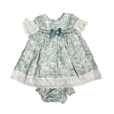 Halbärmliges Kleid mit Baumwoll-Culottes mit Valentina Bebes Baby Girl-Muster KTM15