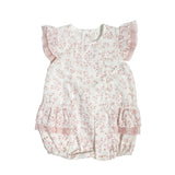 White Baby Girl Romper With Pink Flowers RAPIFE 5240