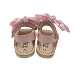 Sandali Primi Passi Minorchine Glitter con Fiocco in Raso Bambina INDICE 300G