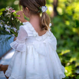 Elegantes Zeremonienkleid mit Culotte aus cremefarbener Baumwolle für Mädchen MIMOSA AMANDAM