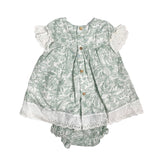 Halbärmliges Kleid mit Baumwoll-Culottes mit Valentina Bebes Baby Girl-Muster KTM15