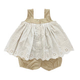 Abito Smanicato Con Culotte In Pizzo San Gallo Neonata LA SARTORIA DEI PICCOLI LPB102