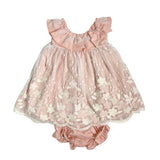 Abito Smanicato Con Culotte In Tulle Rosa Bambina Valentina Bebes KTM3