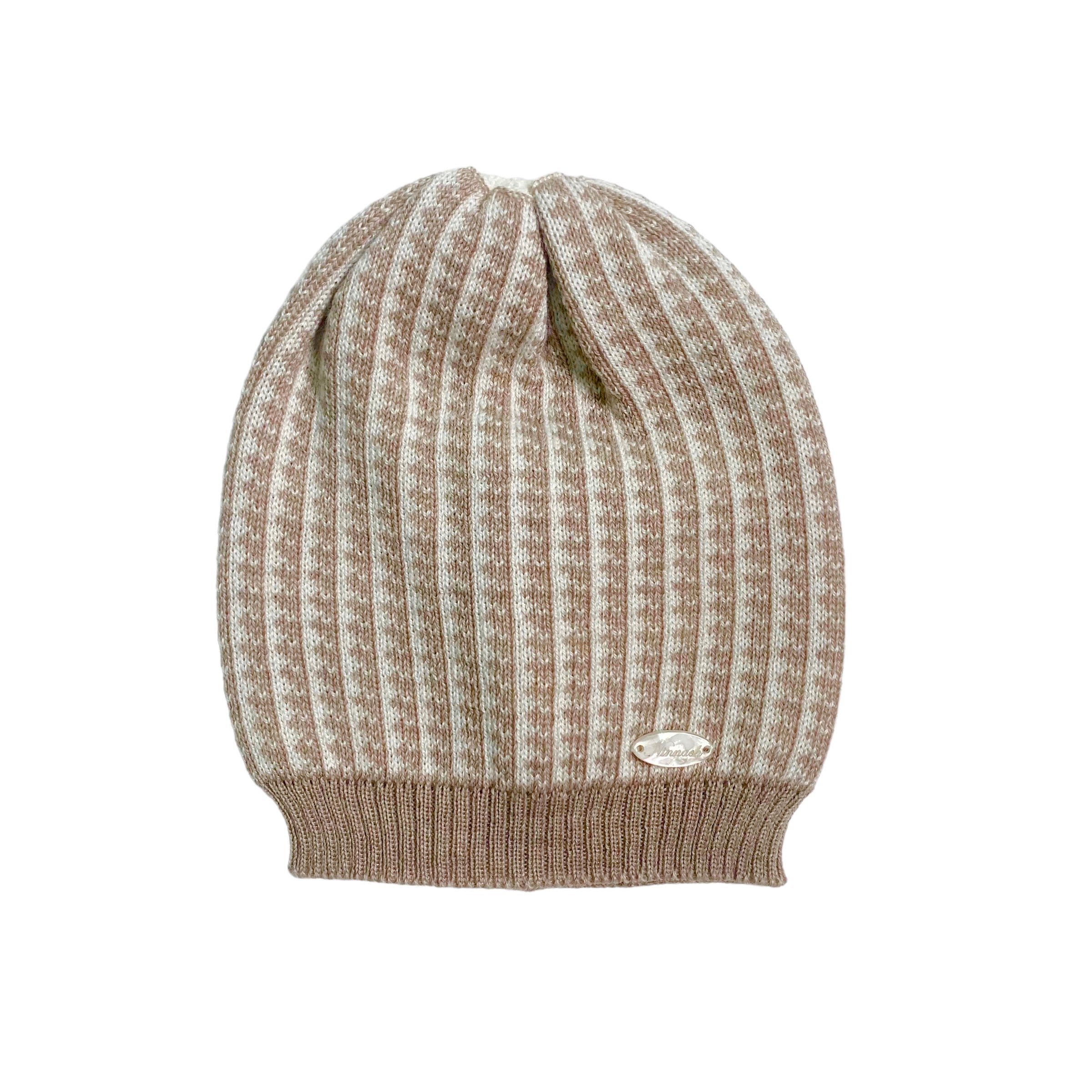 Cappello In Lana 100% Pied de Poule Neonato NINNAOH I23313F