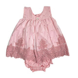 Abito In Tulle Smanicato Con Culotte Rosa Antico Bambina Valentina Bebes KTM10