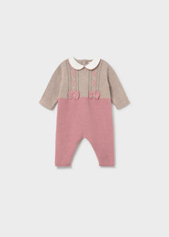Tutina Intera tricot Caldo cotone Neonata beige/Rosa antico Mayoral 2605