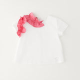 Blusa Mezza Manica Con Rouches In Cotone Bambina SARABANDA G251