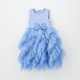 Abito Elegante Smanicato Con Tulle Bambina SARABANDA G246