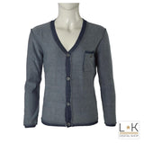Cardigan in Misto Cotone Grigio-Blu Bambino Sarabanda N307 - SARABANDA - LuxuryKids