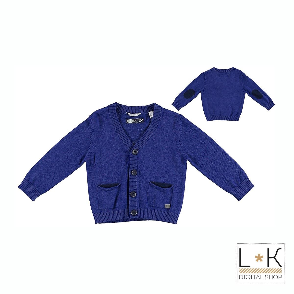 Cardigan in Misto Lana Blu Cobalto Bambino Sarabanda R101 - SARABANDA - LuxuryKids