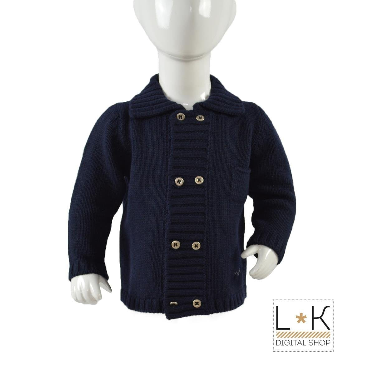 Cardigan in Misto Lana Blu in Tinta Unita Neonato Muffin&Co 6704 - MUFFIN&CO - LuxuryKids