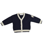 Cardigan in Misto Lana Blu Neonato Minibanda F748 - MINIBANDA - LuxuryKids