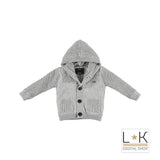 Cardigan in Misto Lana con Cappuccio Grigio Bambino Sarabanda N105 - SARABANDA - LuxuryKids