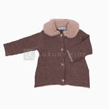 Cardigan Misto cotone con Colletto ecopelliccia Bambina A&J 512 - A&J - LuxuryKids