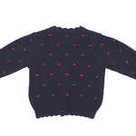 Cardigan Misto Lana Blu con Pois Rossi Neonata Dr. Kids 303 - DR.KID - LuxuryKids