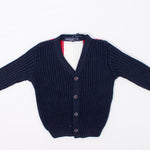 Cardigan Misto Lana Blu e Nero Bambino Manuell&Frank MF4156B - MANUELL&FRANK - LuxuryKids