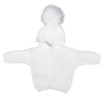 Cardigan Misto Lana Cappuccio Pompon Neonato Manuel&Frank MF4165I - MANUELL&FRANK - LuxuryKids