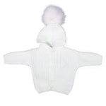 Cardigan Misto Lana Cappuccio Pompon Neonato Manuel&Frank MF4165I - MANUELL&FRANK - LuxuryKids