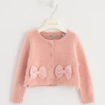 Cardigan Morbido In Misto Lana Con Fiocchi Rosa Neonata Sarabanda K251 - SARABANDA - LuxuryKids