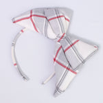 Cerchietto In Caldo Cotone Con Fiocco A Quadroni Grigio Bambina CHUA T2GAW19 - CHUA - LuxuryKids