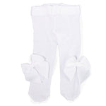Collant In Microfibra Con Fiocco Bianca Bambina CARLOMAGNO 1023 - CARLOMAGNO - LuxuryKids