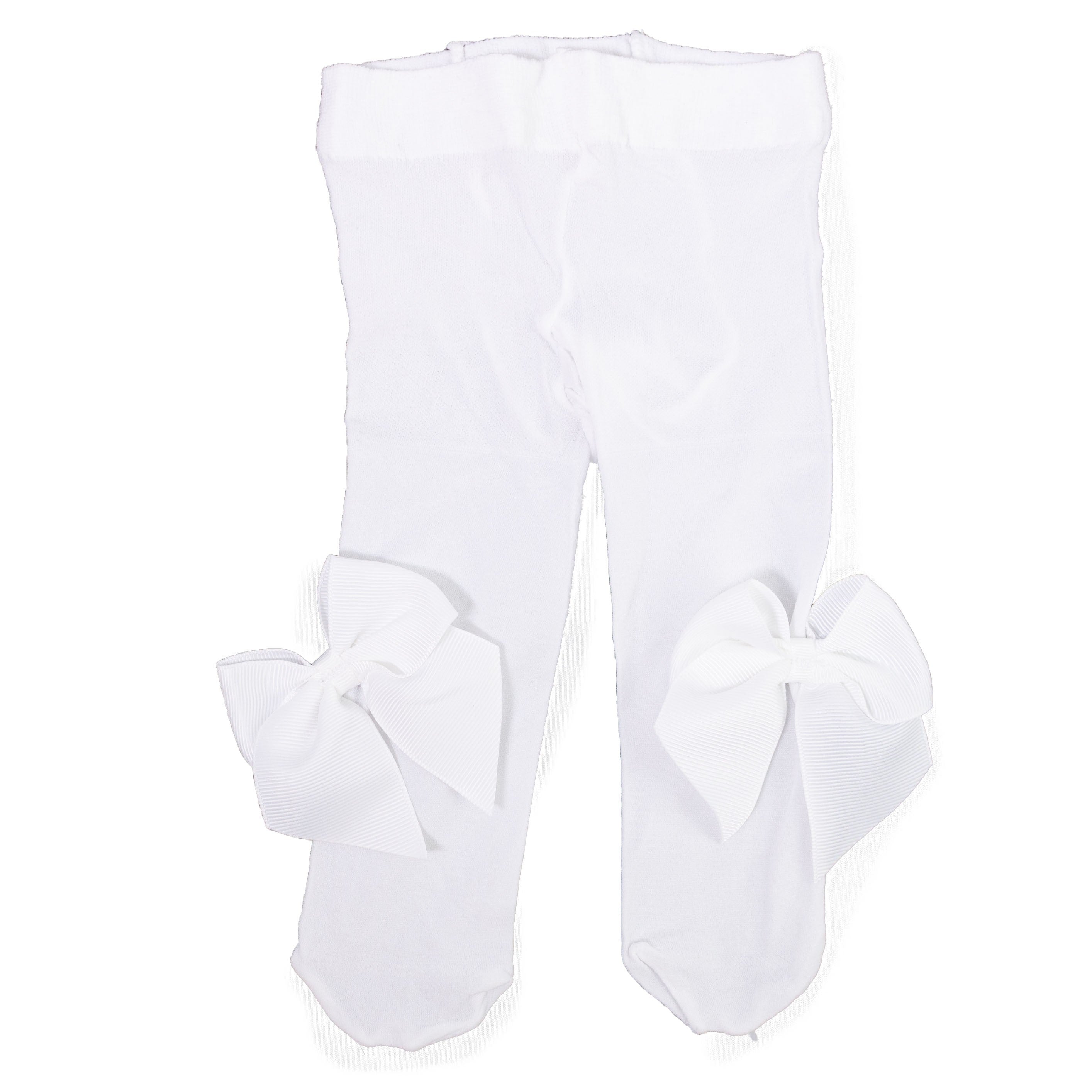 Collant In Microfibra Con Fiocco Bianca Bambina CARLOMAGNO 1023 - CARLOMAGNO - LuxuryKids