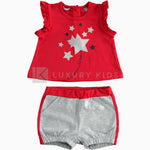 Completini Pratici Corti In Cotone con Stelle Per Neonata Sarabanda J754 - SARABANDA - LuxuryKids