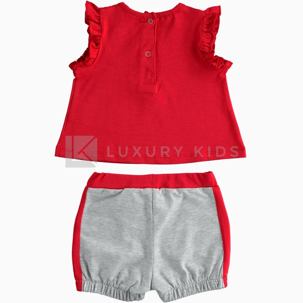 Completini Pratici Corti In Cotone con Stelle Per Neonata Sarabanda J754 - SARABANDA - LuxuryKids