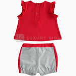 Completini Pratici Corti In Cotone con Stelle Per Neonata Sarabanda J754 - SARABANDA - LuxuryKids