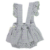 Completo 3 Pezzi Con Salopette Verde A Quadretti Neonata ALEXIA AL2066I - ALEXIA - LuxuryKids
