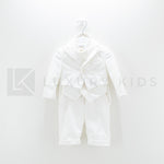 Completo 4 Pezzi Bianco Seta In Velluto Battesimo Neonato Creazioni Luana 3150 - CREAZIONI LUANA - LuxuryKids