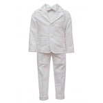 Completo 4 Pezzi Elegante Cotone Bianco Neonato BUFI B5100A - BUFI - LuxuryKids