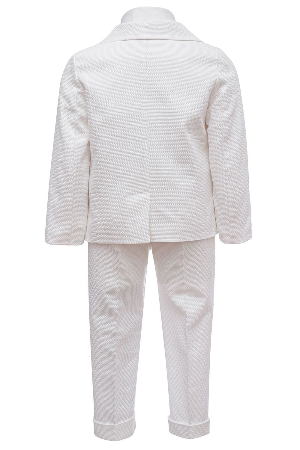 Completo 4 Pezzi Elegante Cotone Bianco Neonato BUFI B5100A - BUFI - LuxuryKids