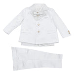 Completo 5 Pezzi Elegante In Raso Panna Neonato Le Petits Enfants MARIANO - LE PETITS ENFANTS - LuxuryKids