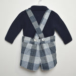 Completo Bermuda con bretelle e Cardigan Blu Per Bambino Paloma de la O EI8BM1 - PALOMA DE LA O - LuxuryKids