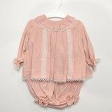 Completo Blusa con culotte elegante chic Rosa antico  Neonata TARTALETA A3724 - TARTALETA - LuxuryKids