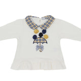 Completo Caldo Cotone Maglia con Shorts Panna Pie de Poul Senape Blu Neonata Dr Kids 339 - DR.KID - LuxuryKids