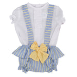 Completo Camicia e Culotte Con Bretelle Celeste Neonata DEL SUR 1834 - DEL SUR - LuxuryKids