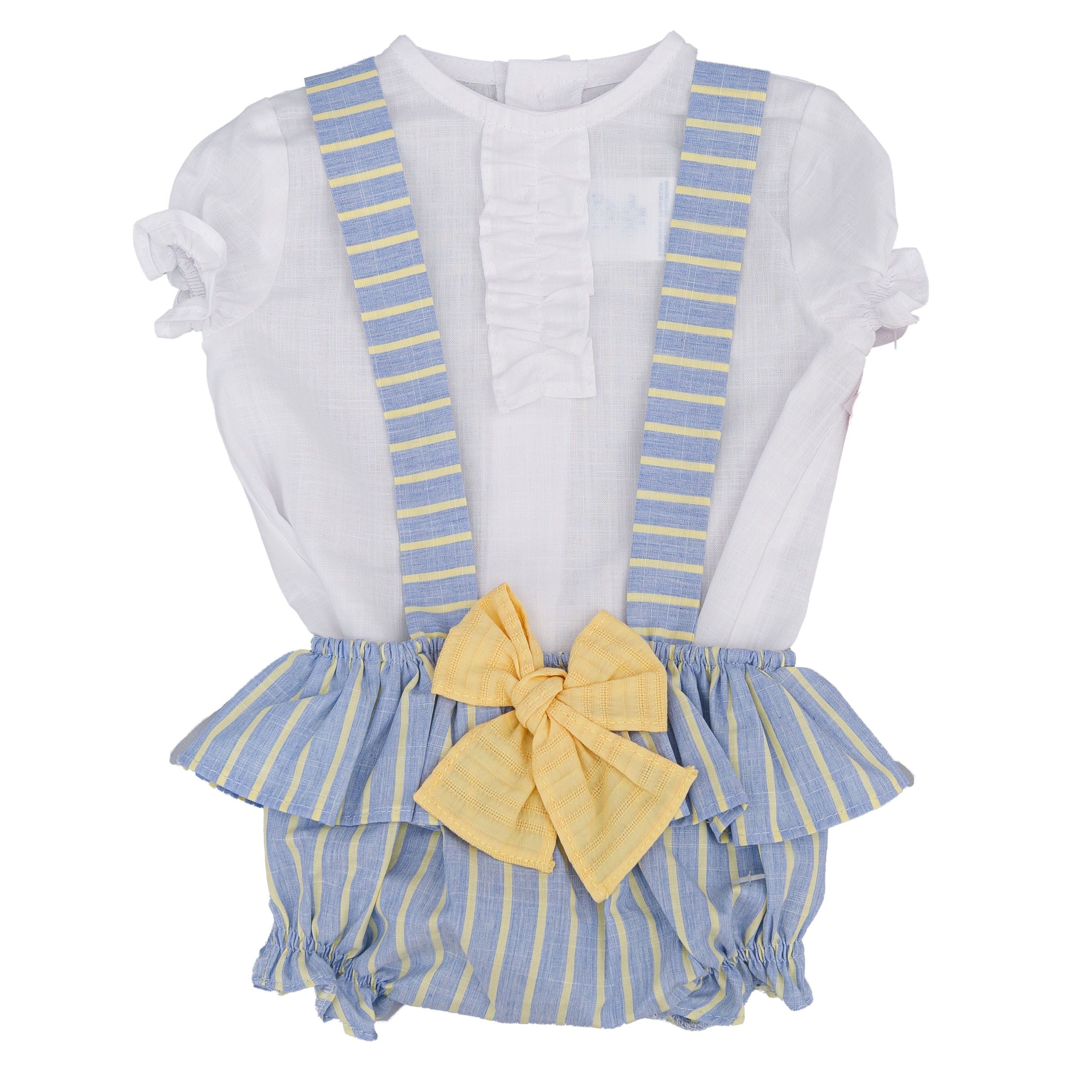 Completo Camicia e Culotte Con Bretelle Celeste Neonata DEL SUR 1834 - DEL SUR - LuxuryKids