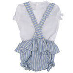 Completo Camicia e Culotte Con Bretelle Celeste Neonata DEL SUR 1834 - DEL SUR - LuxuryKids
